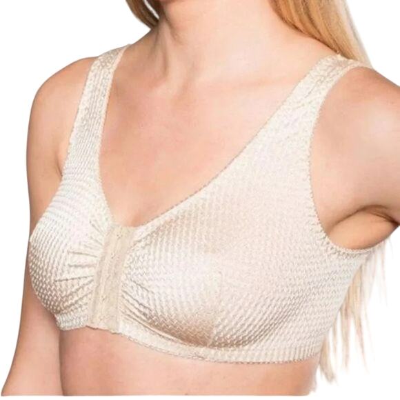 Care Apparel Front Hook Close Leisure Bra Tan - Picture 8 of 9